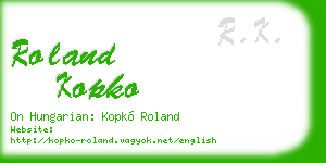 roland kopko business card